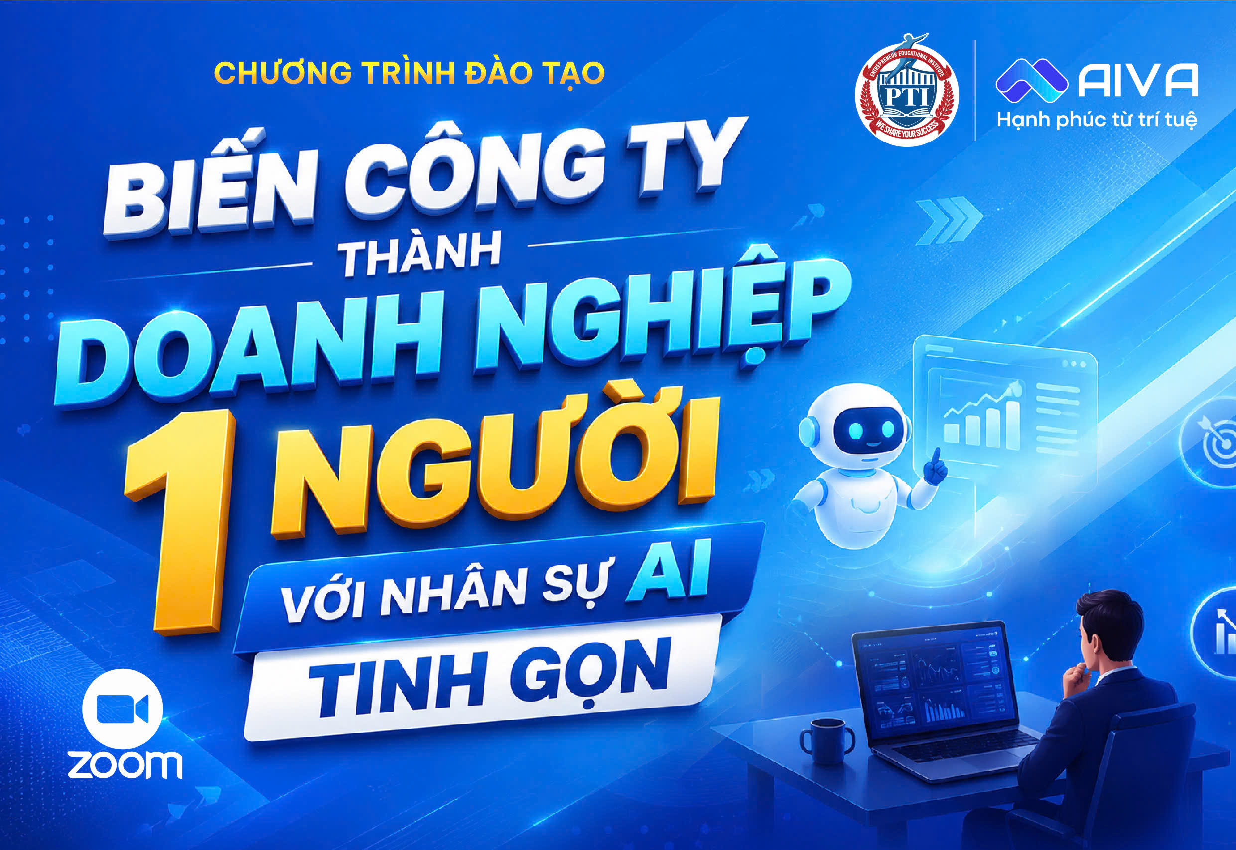 Biến công ty thành Doanh nghiệp 1 người với Nhân sự AI tinh gọn